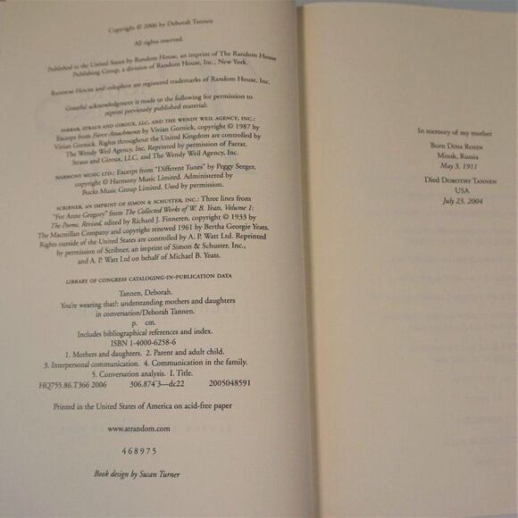 You're Wearing That? Understanding Mothers and Daughters By Deborah Tanne 2006 - Picture 6 of 6